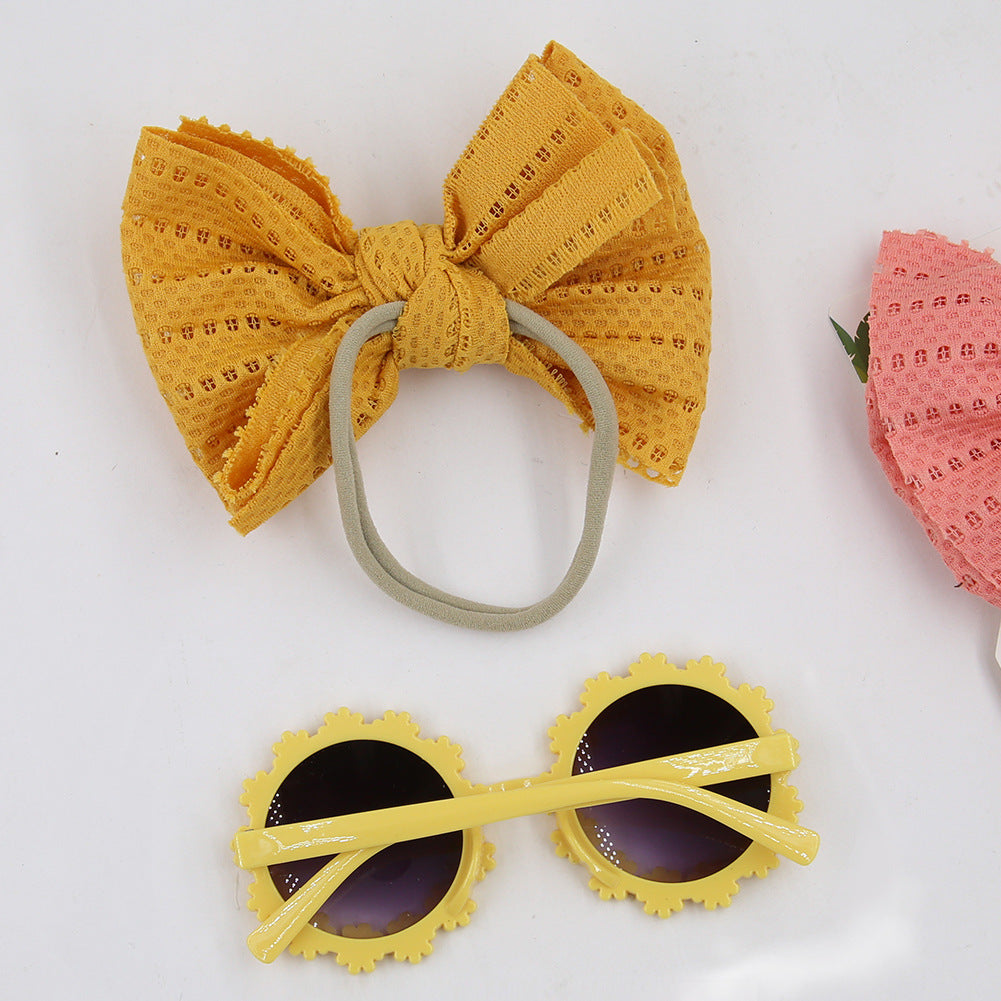 Avezano Baby Daisy Sunglasses and Sunflower Headband Photo Props