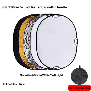 Avezano 5-in-1 Folding Portable Handheld Photography Reflector