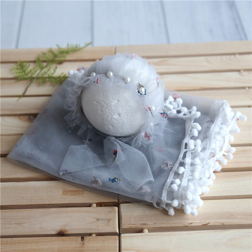 Avezano Newborn Lace Hat Wrapping Cloth 50*150 Photography Props