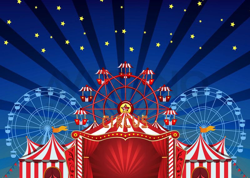 Avezano Kids Cake Birthday Ferris Wheel Circus Photography Background-AVEZANO