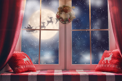 VIP Clearance Sale Avezano Christmas Window Photography Backdrop