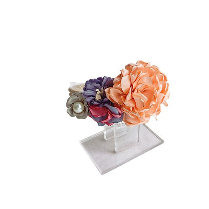 Avzeano Handmade Pearl Floral Newborn Headband Prop