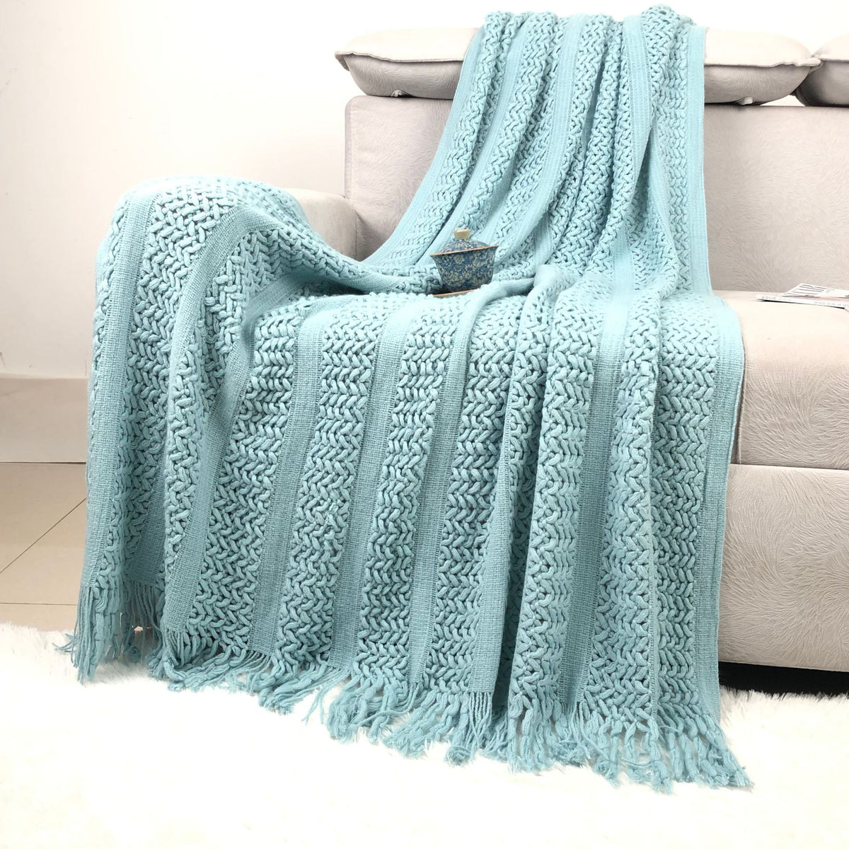 Avezano Luxury European Solid Color Photography Blanket Prop