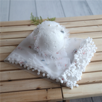 Avezano Newborn Lace Hat Wrapping Cloth 50*150 Photography Props