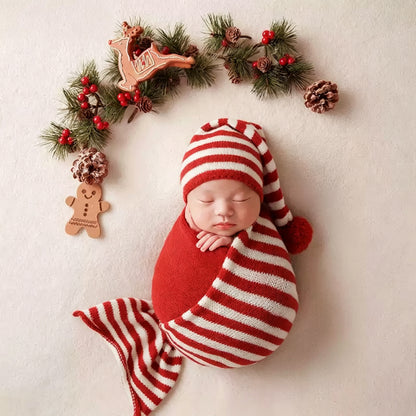 Avezano Newborn Christmas Swaddle Set Photography Props