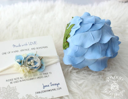 Avezano Newborn Floral Outfit Headband Set Photography Prop