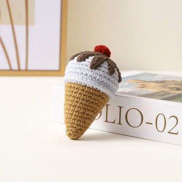 Avezano Handmade Knitted Ice Cream Doll Baby Baptism Hanging Gift