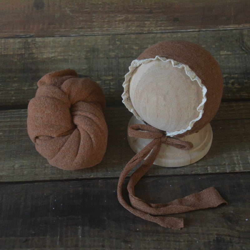 Avezano Newborn Photography Outfit Baby Photoshoot Hat and Wrap Set