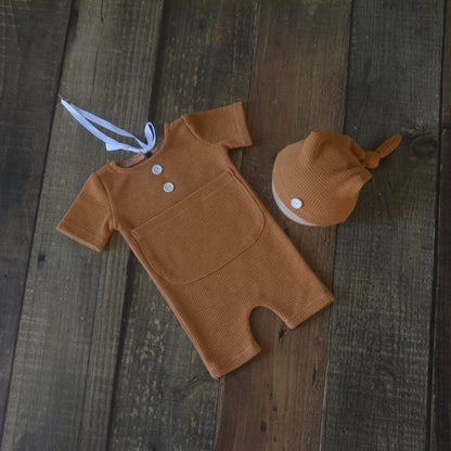 Avezano Newborn Photography Outfit Baby Romper Two Piece Set
