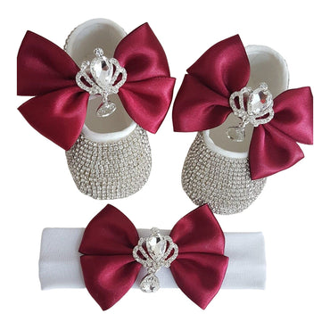 Avezano Newborn Princess Crystal Crown Shoes Photo Props