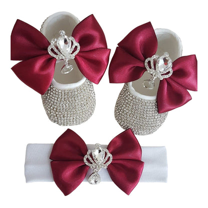 Avezano Newborn Princess Crystal Crown Shoes Photo Props