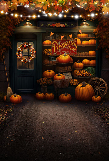 Avezano Autumn Pumpkin Yard Halloween Photography Backdrop-AVEZANO