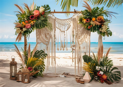 VIP Avezano Summer Beach Boho Flower Photography Backdrop