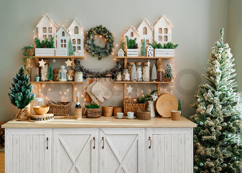 Avezano Christmas Counter Decoration Photography Background-AVEZANO