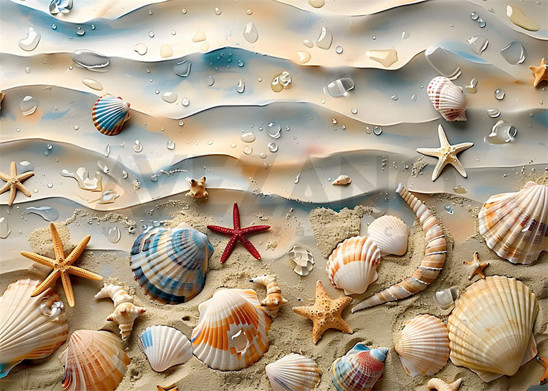 Shell Backdrop Easy Avezano Summer Beach Shells Party Photography Backdrop