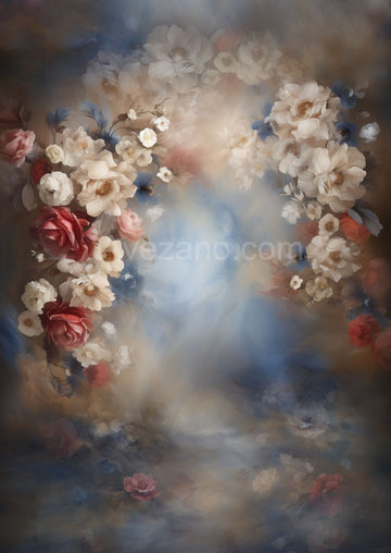 Avezano Hand Painted Flowers Art Pregnant Woman Photo Photography Backdrop-AVEZANO