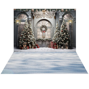 Avezano Christmas Tree Decoration Snow 2 pcs Set Backdrop