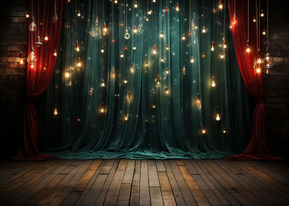 Toile de fond pour photographie de lampe suspendue avec rideau de Noël Avezano