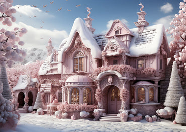 Ensemble de 2 toiles de fond de Noël rose d'Avezano