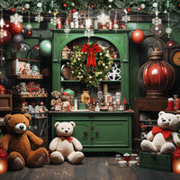 Avezano  Christmas Cabinet Decoration Photography Backdrop