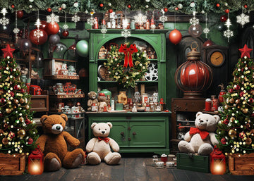 Avezano  Christmas Cabinet Decoration Photography Backdrop
