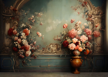 Toile de fond murale et florale rétro printanière d'Avezano, ensemble de 2 pièces