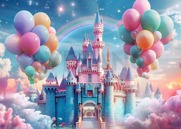 Avezano Rainbow and Castle Cake Smash Photography Background