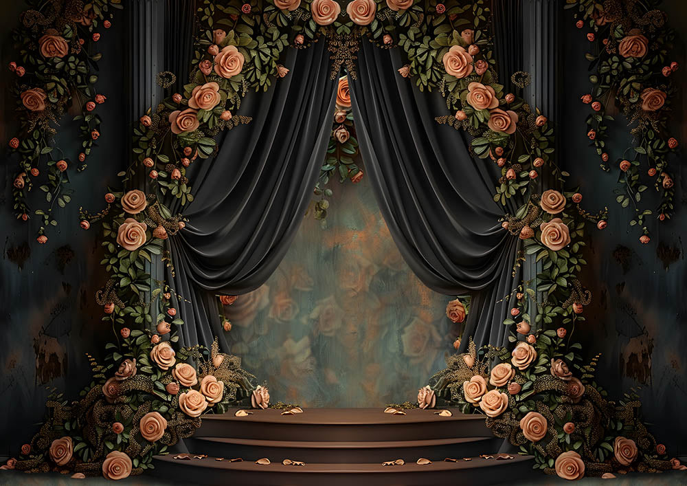 Avezano Spring Floral Curtains Decorate the Room Photography Backdrop Room Set