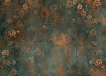 Avezano Spring Flowers Dark Textured Floor Photography Backdrop