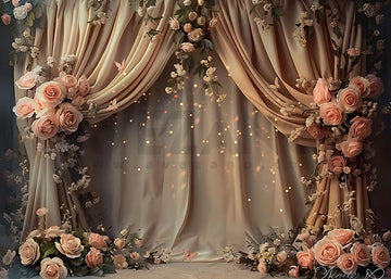 Avezano Spring Flowers Curtain Party Wedding Photography Backdrop