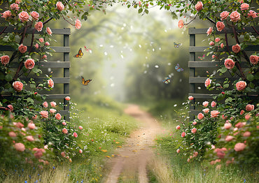 Avezano Spring Garden Butterfly Photography Backdrop Room Set