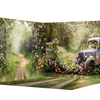 Avezano Spring Garden Butterfly Photography Backdrop Room Set