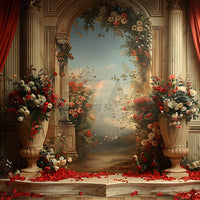 Avezano Spring Palace Style Rose Room Photography Backdrop Room Set