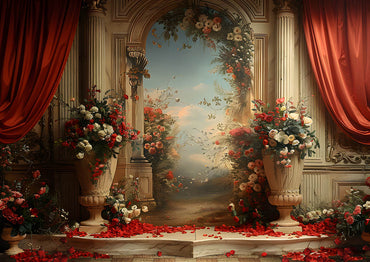 Ensemble de 2 toiles de fond pour la salle Spring Flower Palace d'Avezano