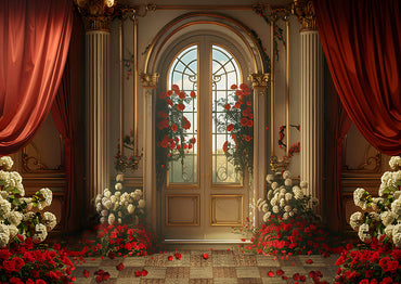 Avezano Spring Flower Palace Door Room Set 2 pièces Toile de fond