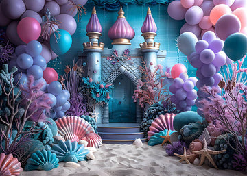 Avezano Sea Shells and Castle Theme Photography Background