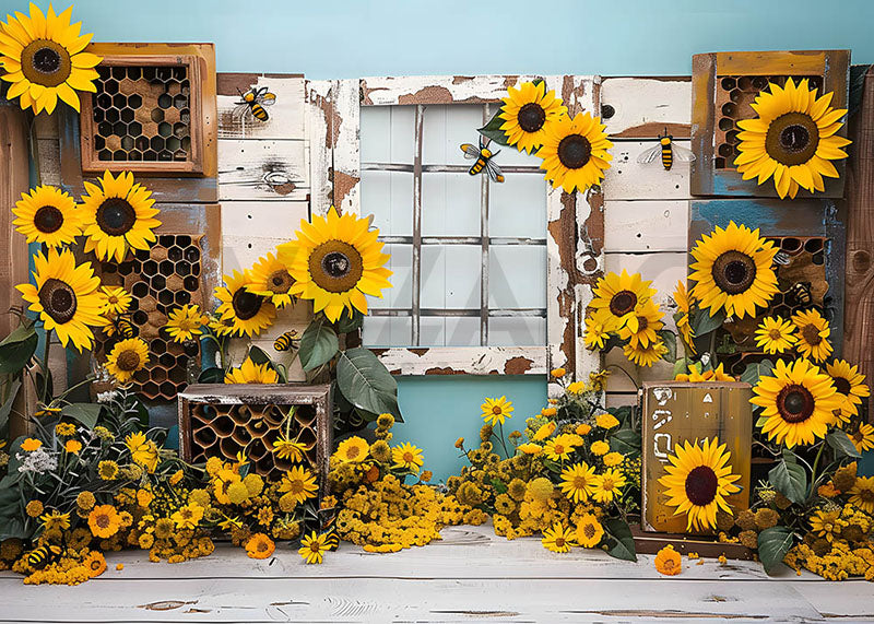 Avezano Spring  Sunflower Photography Backdrop