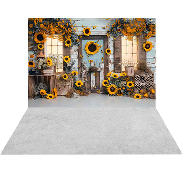 Avezano Spring Sunflowers Decorate the House 2 pcs Set Backdrop
