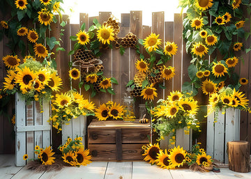 Avezano Spring  Sunflower Decoration Photography Backdrop