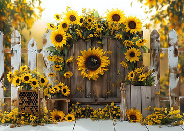 Avezano Spring Sunflower Decoration Photography Backdrop