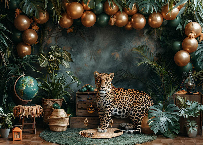 Ballon Avezano et fond de photographie de tigre de la jungle