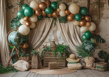 Avezano Jungle-Themed Arch Party Photography Background