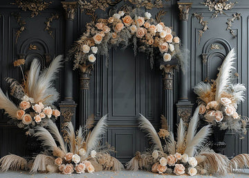 Artistic Bohemian Flower Arch Party Wedding Photography Backdrop