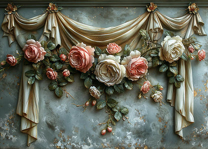 Avezano Wall Art Rose Abstrait Fenêtres Photographie Toile de fond