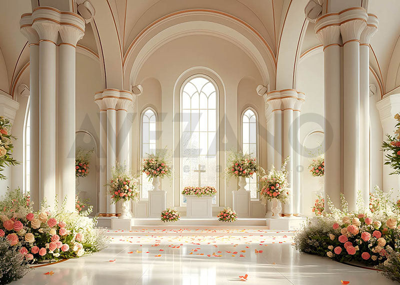 Avezano Spring Wedding Hall Roses Photography Backdrop