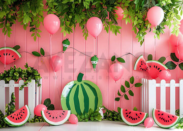 Avezano Summer Watermelon and Balloon Photography Backdrop