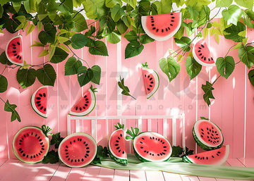Avezano Summer Pink Watermelon and Balloon Photography Backdrop