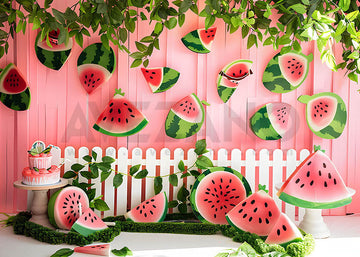 Avezano Summer Watermelon Birthday Party Photography Backdrop