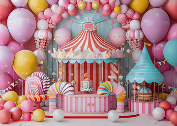 Avezano Fairground Balloon Arch Party Photography Background