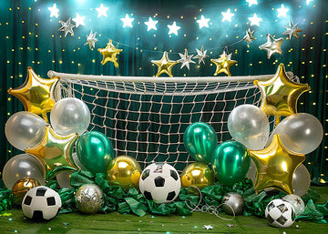 Avezano Football Stadium Gold Star Balloon for Kids Photography Background